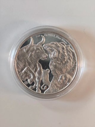Moneda Plata 1oz Toro y Oso Tokelau 2022
