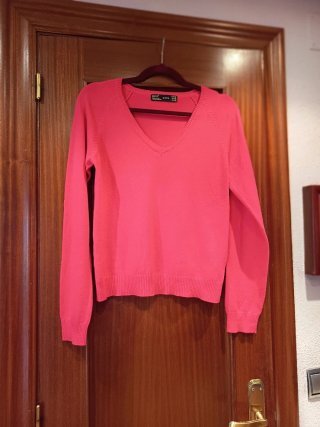 Jersey de punto fucsia Zara Talla M
