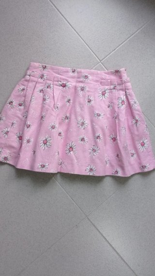 Falda niña rosa con estampado floral (6-7 años)