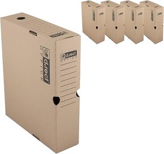 D.RECT 5 cajas archivadoras 1080 para mudanzas, tamaño A4, 80 mm, color marrón
