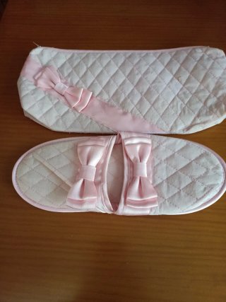 Zapatillas de Viaje Rosa con Lazos