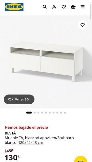 Mueble TV IKEA BESTÅ Blanco