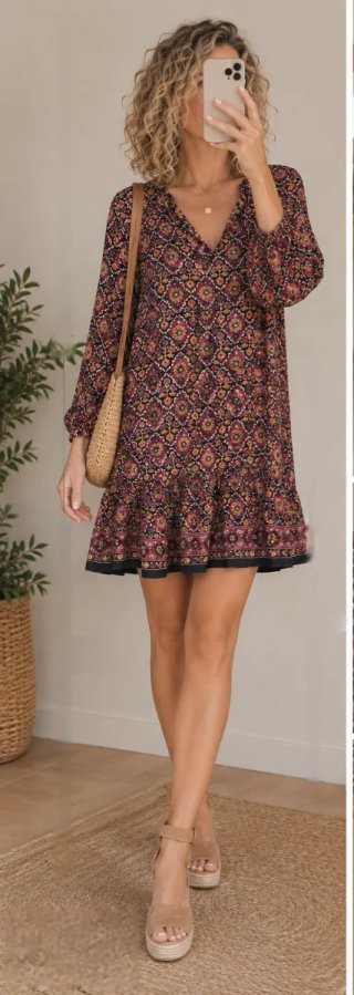 Vestido corto estampado