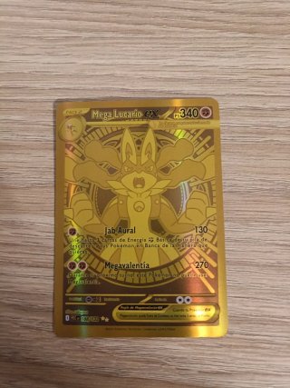 Carta Pokémon Mega Lucario EX Dorada
