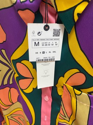 Camisa Estampada Zara Talla M