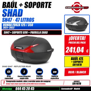 SHAD SH47+SOPORTE HONDA FORZA125/350 2021–2022
