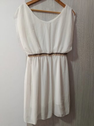 Vestido estilo romano blanco.Talla L