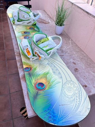 Tabla de Snowboard con Fijaciones (chica)