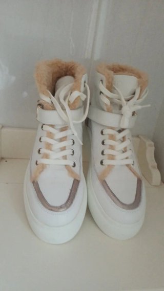 Botines de piel blancos Talla 38