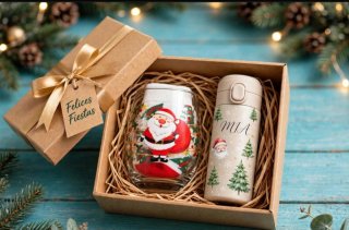 Set de Regalo Navideño: Vaso, Termo y calcetines