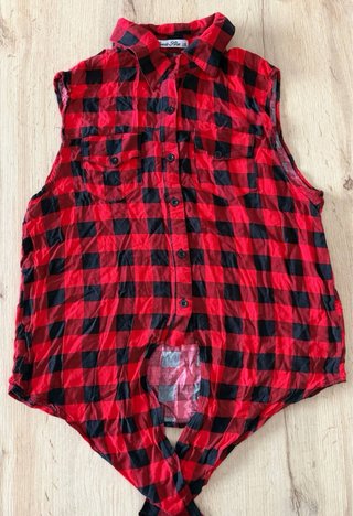 Camisa de cuadros sin mangas