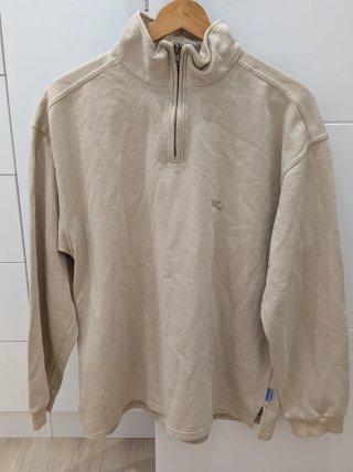 Sudadera Beige con Cremallera Talla XL