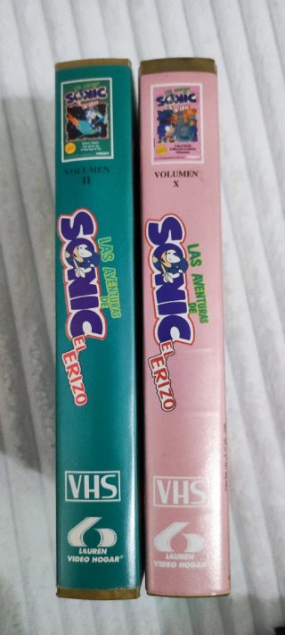 2 Cintas VHS Las Aventuras de Sonic el Erizo