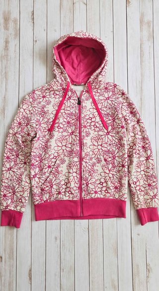 Sudadera con Cremallera y Estampado Floral
