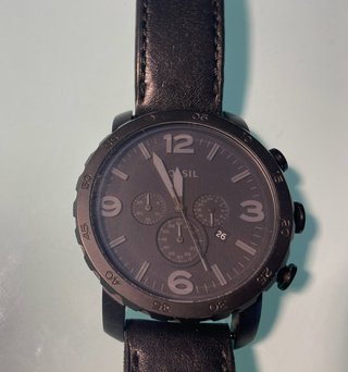 Reloj Fossil Nate JR1354 Piel Negro
