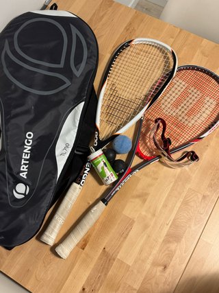 Set Squash Artengo: 2 Palas, 4 Pelotas y Gafas