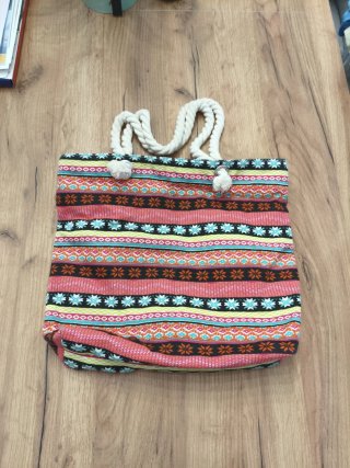 Bolsa de Playa con Estampado Étnico