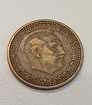 Moneda 1 Peseta 1947 Estrella 54