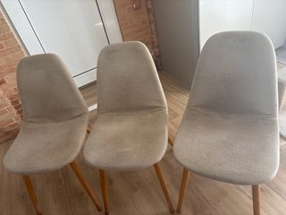 Set de 3 Sillas de Comedor Beige