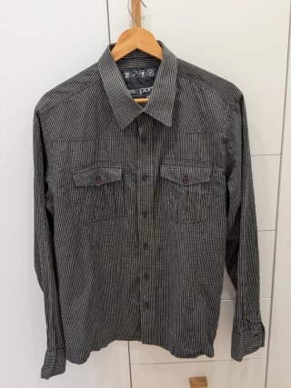 Camisa Seaport Negra Cuadros Talla XL
