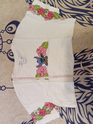 Camiseta Blanca Stitch Bershka