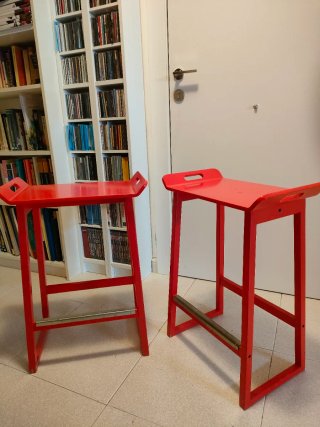 Taburete alto rojo Malte Ikea