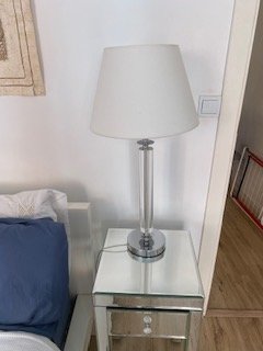Lámpara de sobremesa con pantalla blanca, 69 cm
