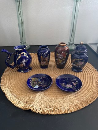 Lote de 6 Jarrones y Platos Vintage