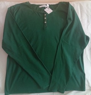 Camiseta verde de manga larga