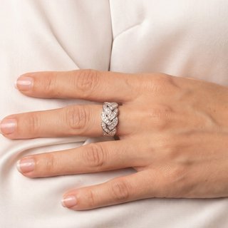 Anillo oro blanco 18k con brillantes