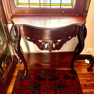 Vintage! Mesa Consola antigua de madera tallada