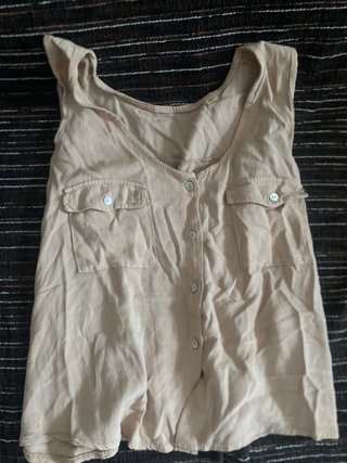 Camiseta de tirantes beige