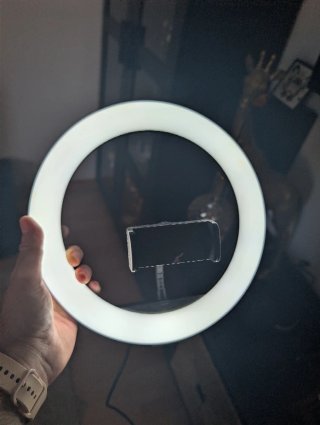 Aro de luz con trípode y soporte móvil