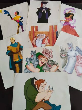 Lote de 8 Láminas vintage de Dibujos Disney