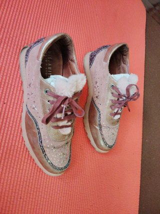 Zapatillas Hispanitas Rosa y Dorado