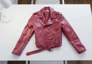 Cazadora Biker Roja Efecto Piel - Nueva