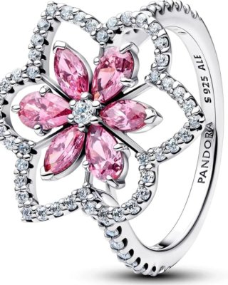 Anillo Pandora Cóctel Doble Flor