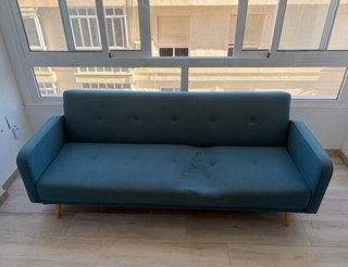 Sofá-cama clic clac 3 plazas azul turquesa