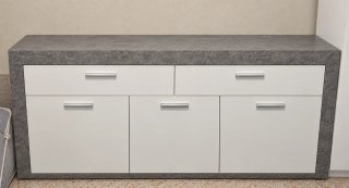 Aparador Moderno Blanco y Gris 176cm