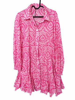 Vestido Zara Rosa Estampado Talla XL