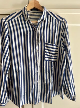 Camisa de rayas azul y blanca Boteli