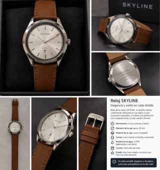 Reloj Skyline con Correa de Cuero
