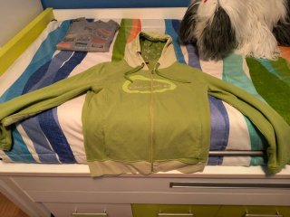Sudadera con cremallera verde talla M