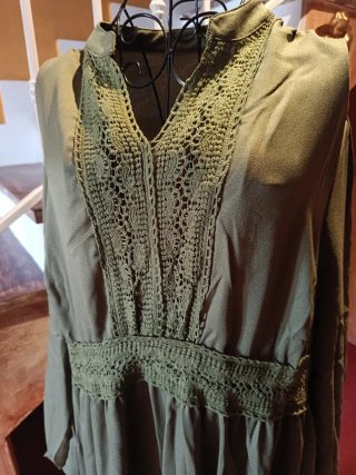 Vestido Boho Verde Oliva