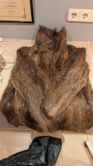 Abrigo de Pelo Sintético Marrón