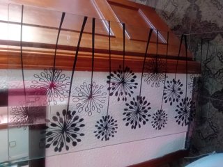 Escritorio de Cristal con Diseño Floral