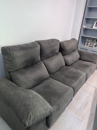 Sofá 3 plazas gris deslizable