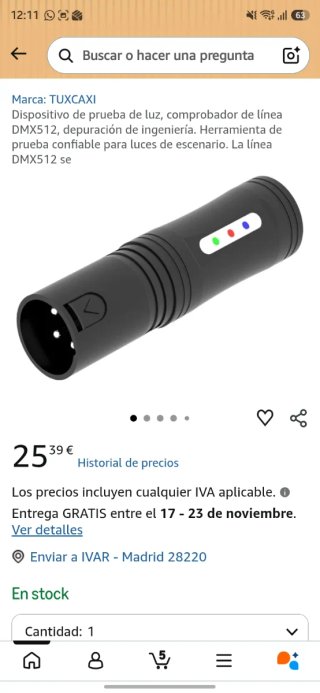 Dispositivo de prueba de luz