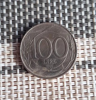 Moneda de 100 Liras Italianas 1997