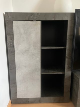 Mueble Estantería con Puerta Gris